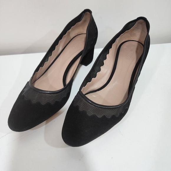 Chloe bridget scallop pumps, size 39.5 - Picture 2 of 6